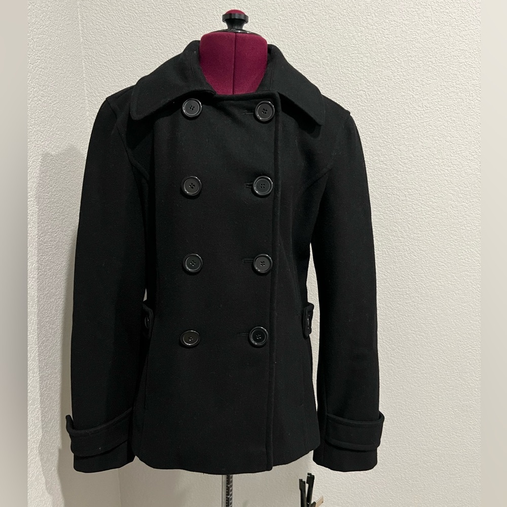 Black double breasted Pea Coat